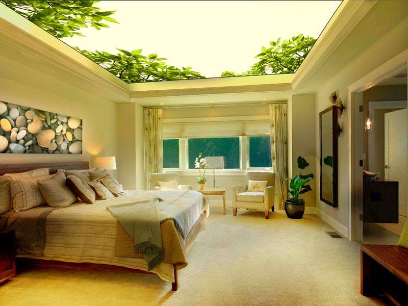 Натяжні стелі для спальні (40 фото): романтично, стильно і практично