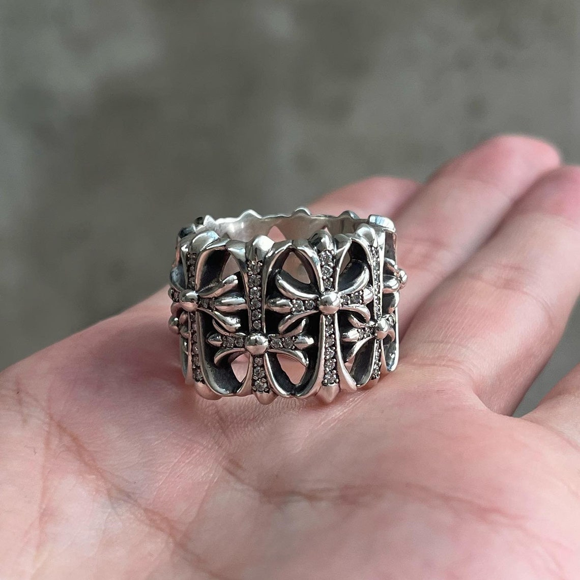 Chrome Hearts silver ring detail
